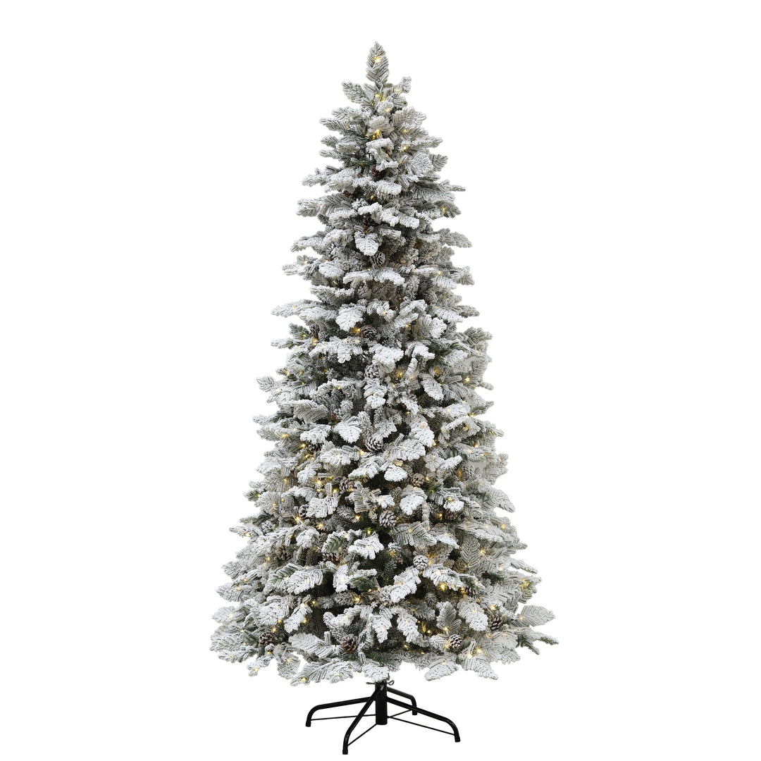 Montgomery Pine 7.5FT Christmas Tree with Warm White Rice Lights and Quick Pole