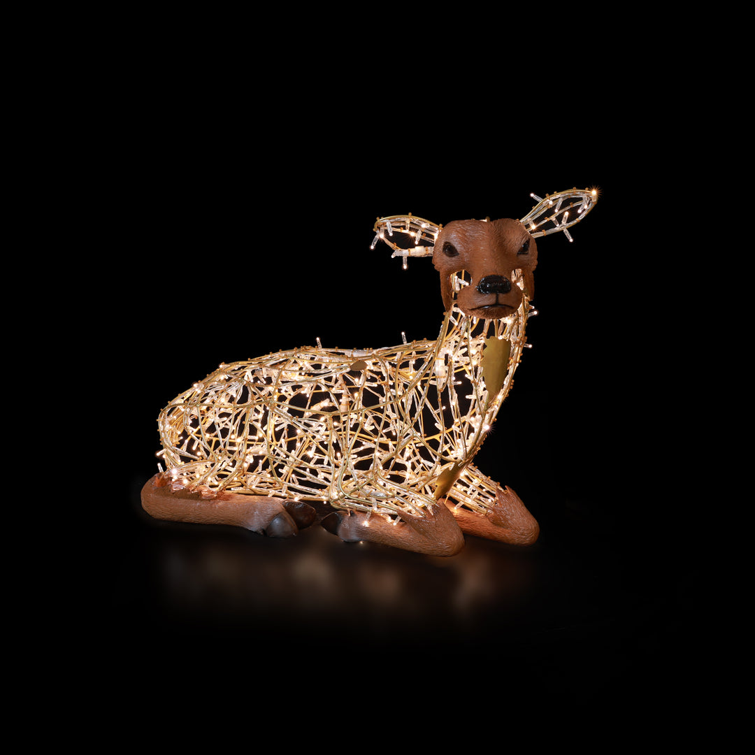 Lady Deer - Golden white - Floor standing