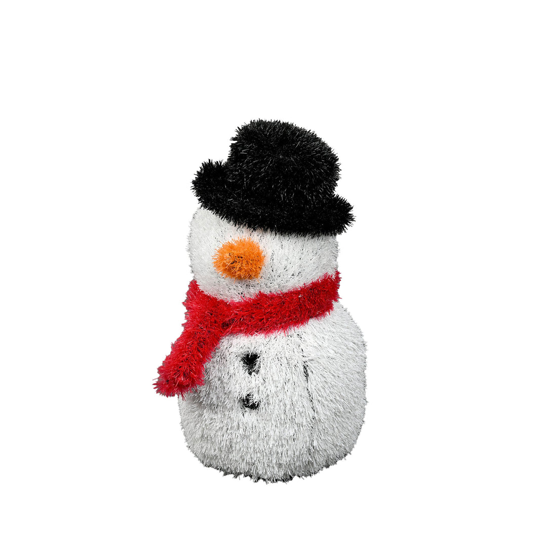 Snowman with Black Hat Green Look Prop