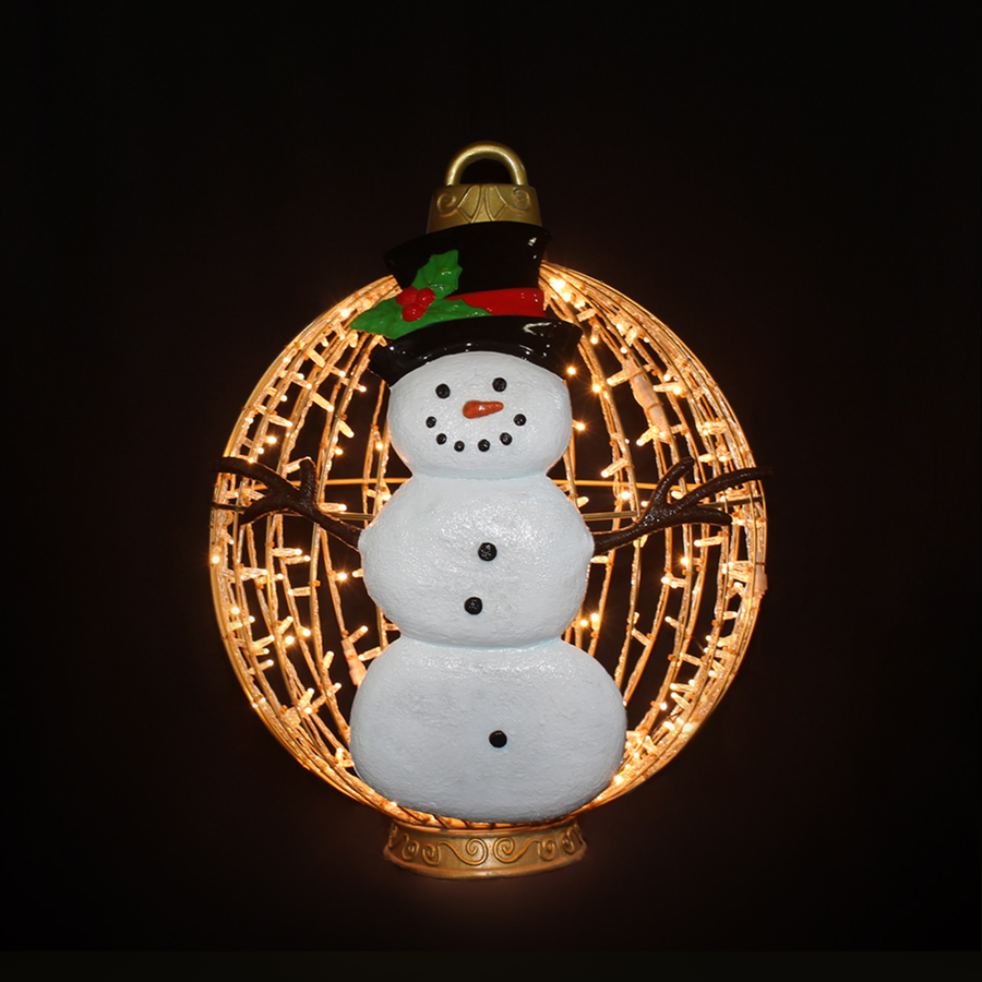 Christmas Ball Snowman 4ft Warm White - Standing