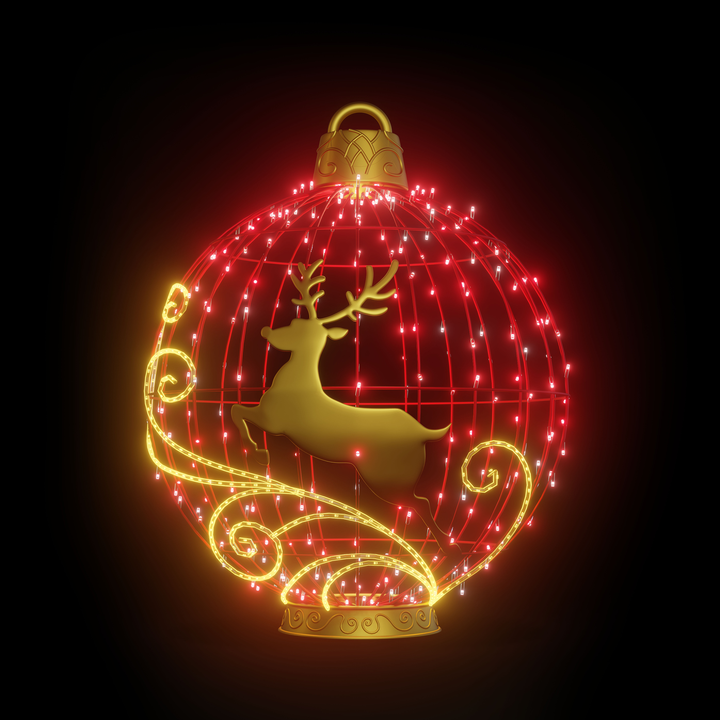 Christmas Ball "Reindeer" 4ft Red - Standing
