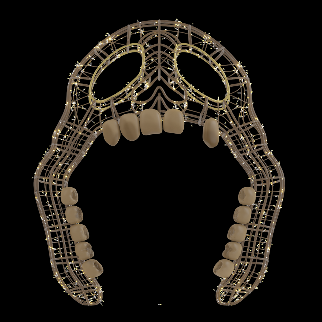 SKULL ENTRANCE - Warm White - Floor standing