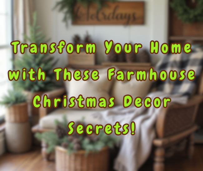 Farmhouse Christmas décor, cozy living room, holiday home inspiration.