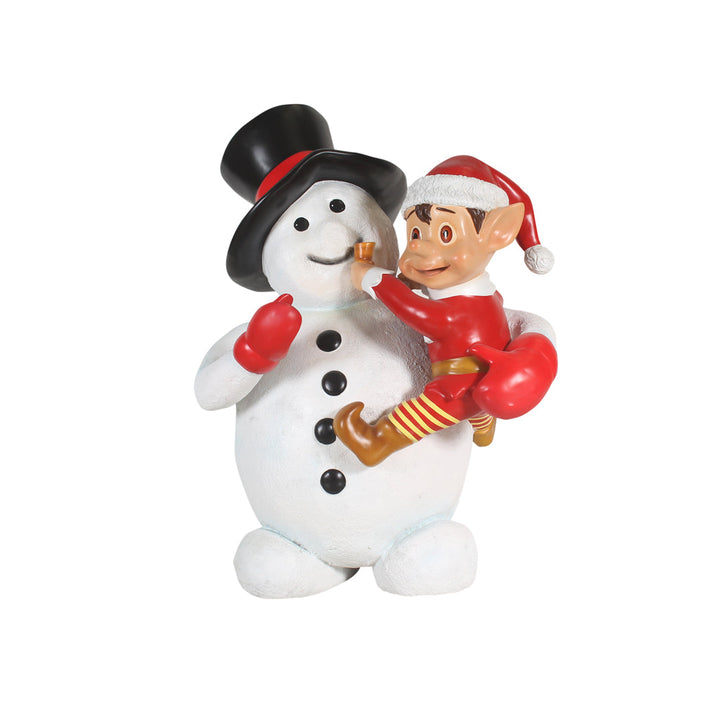 Santa Elf On Snowman
