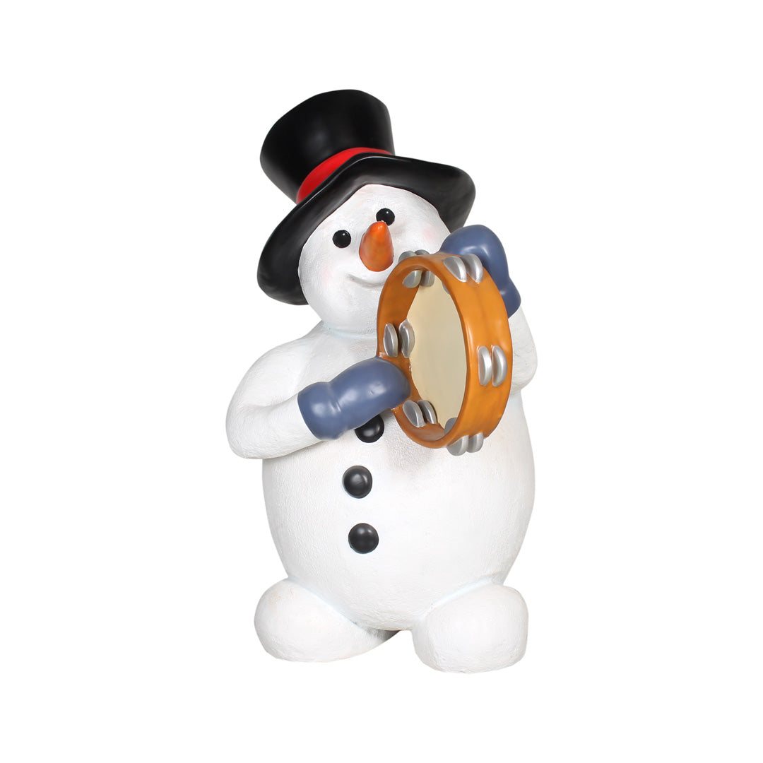 Snowman With Tambourine