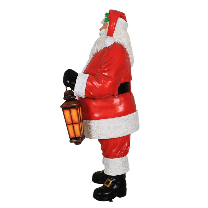 Santa Claus Holding Bear and Lantern