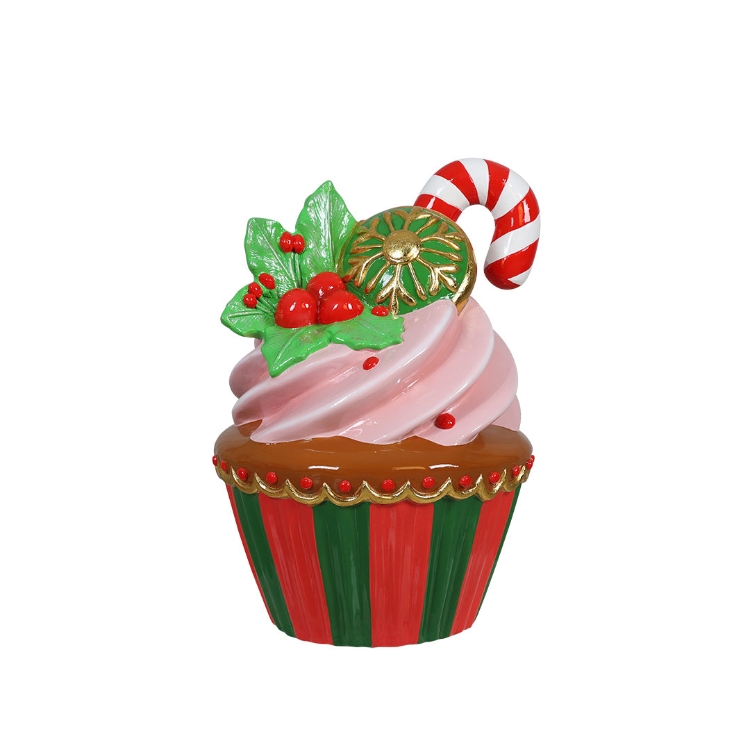 Christmas Cupcake (Wreath And Candy Cane)