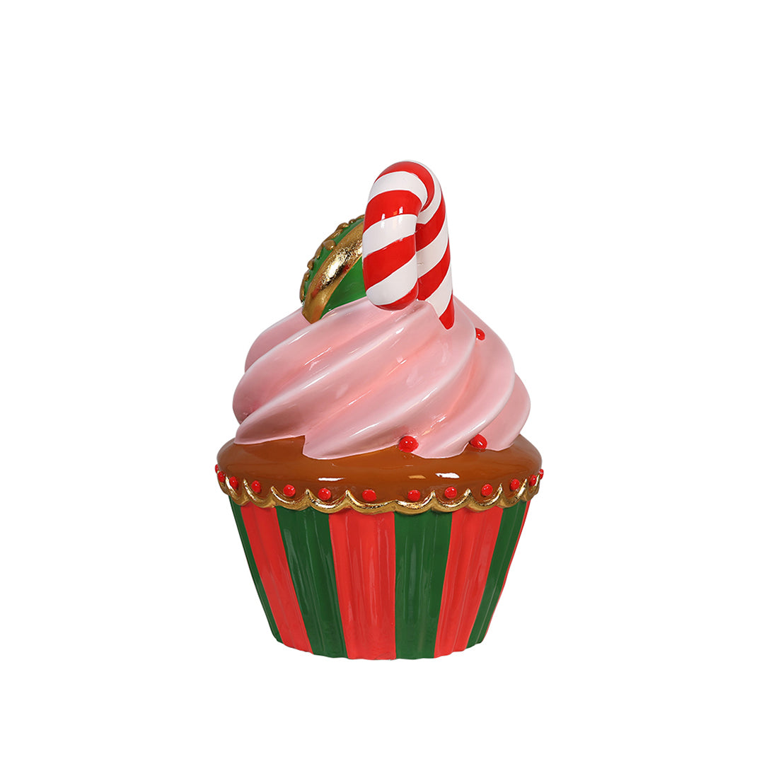 Christmas Cupcake (Wreath And Candy Cane)