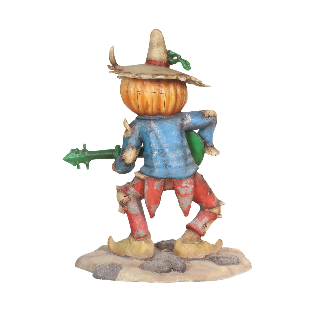 Pumpkin Scarecrow Playing Banjo