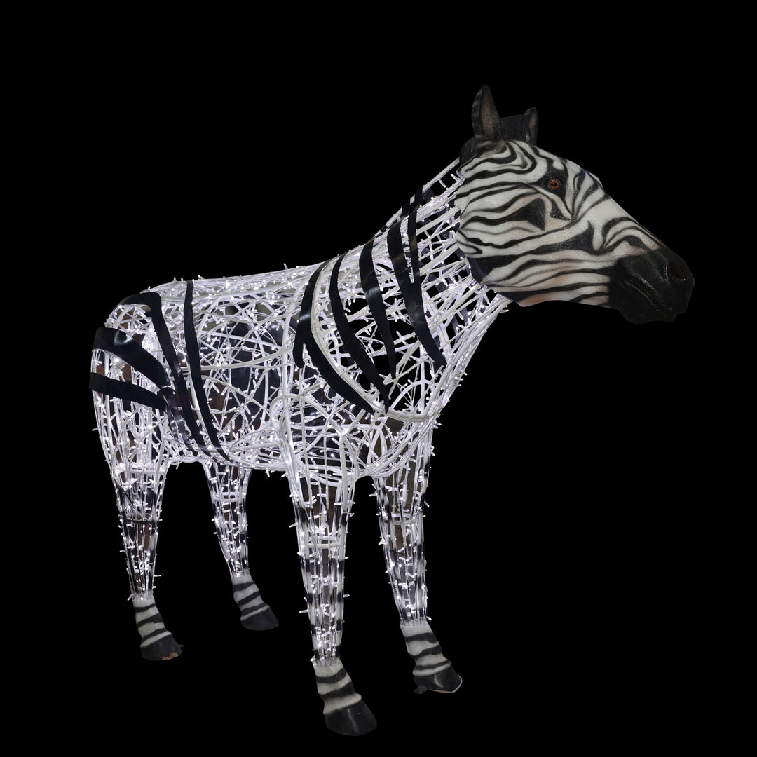 Illuminated Zebra Dad Statue