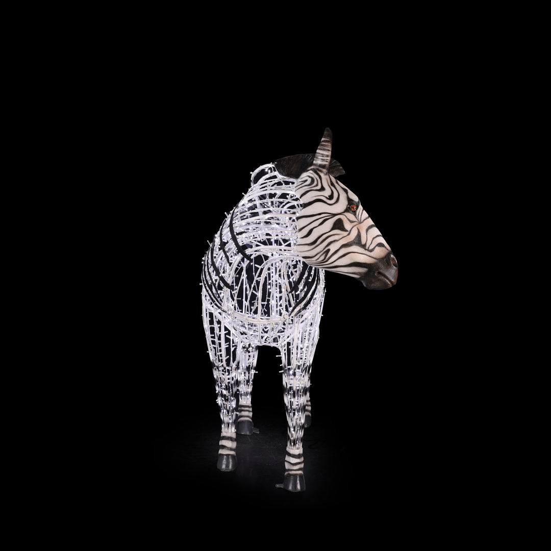 Illuminated Zebra Mom Statue