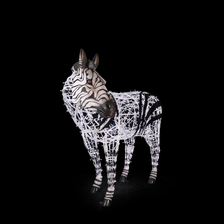 Illuminated Zebra Mom Statue