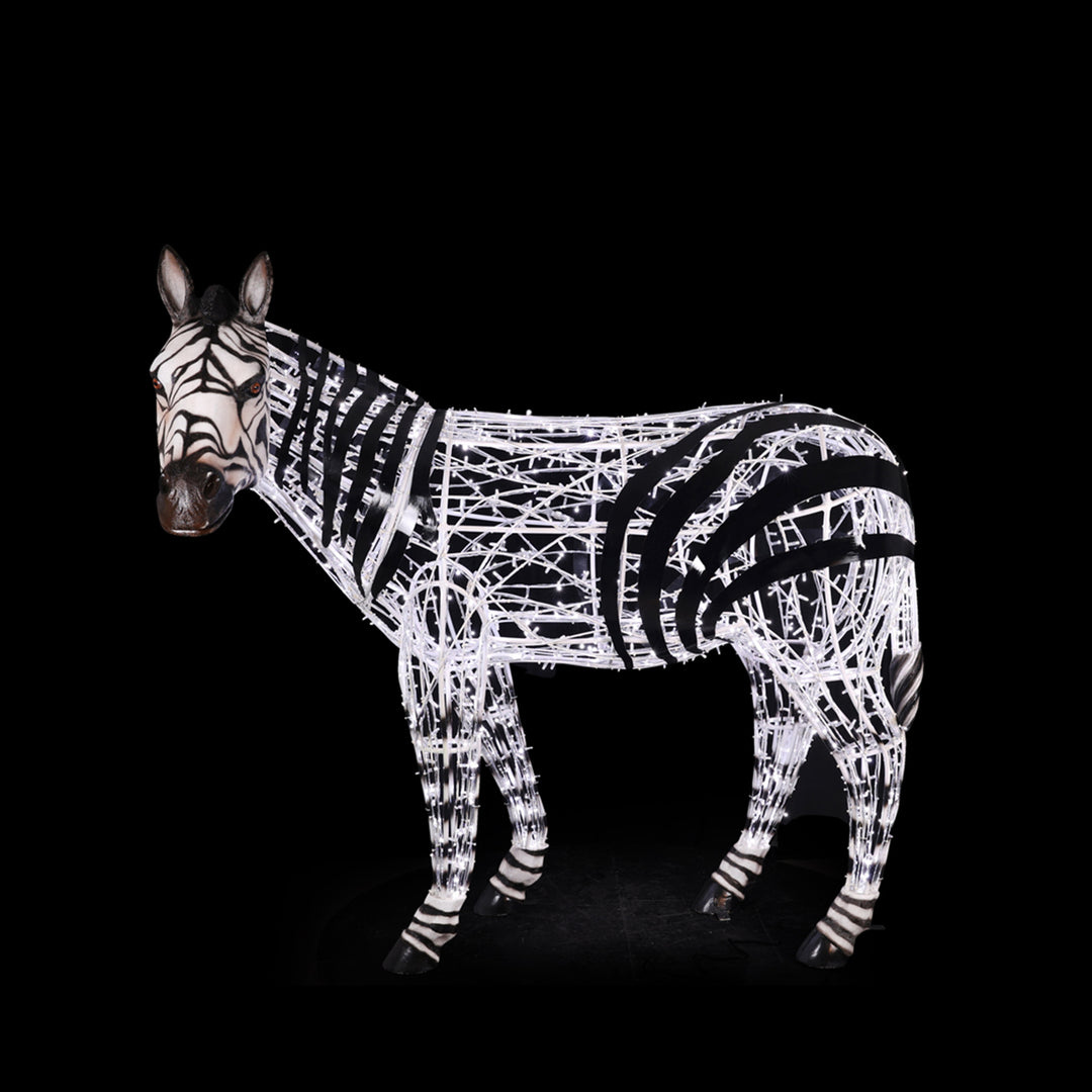 Illuminated Zebra Mom Statue