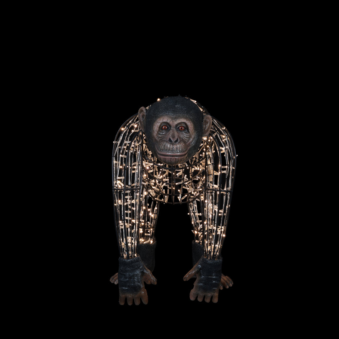 Illuminated Monkey Dad Statue