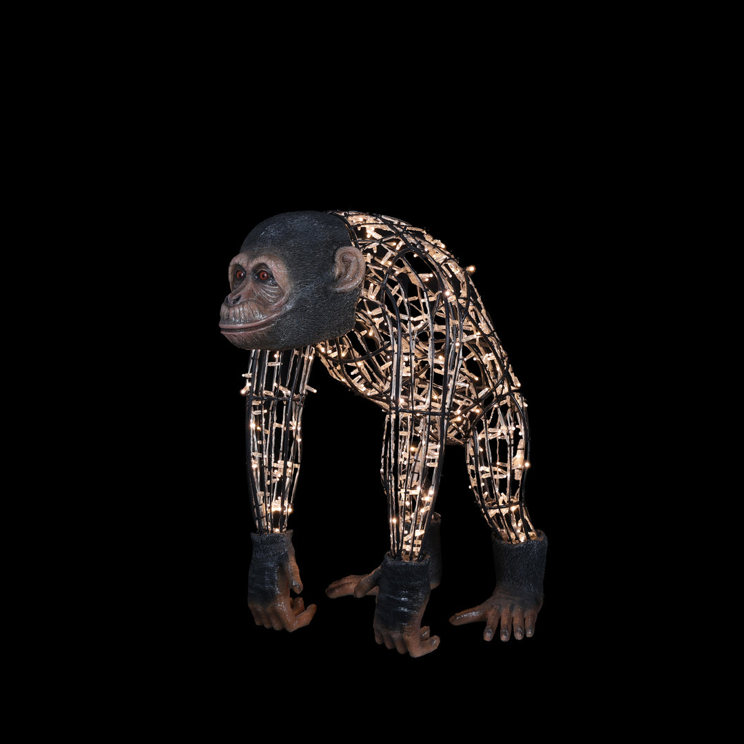 Illuminated Monkey Dad Statue