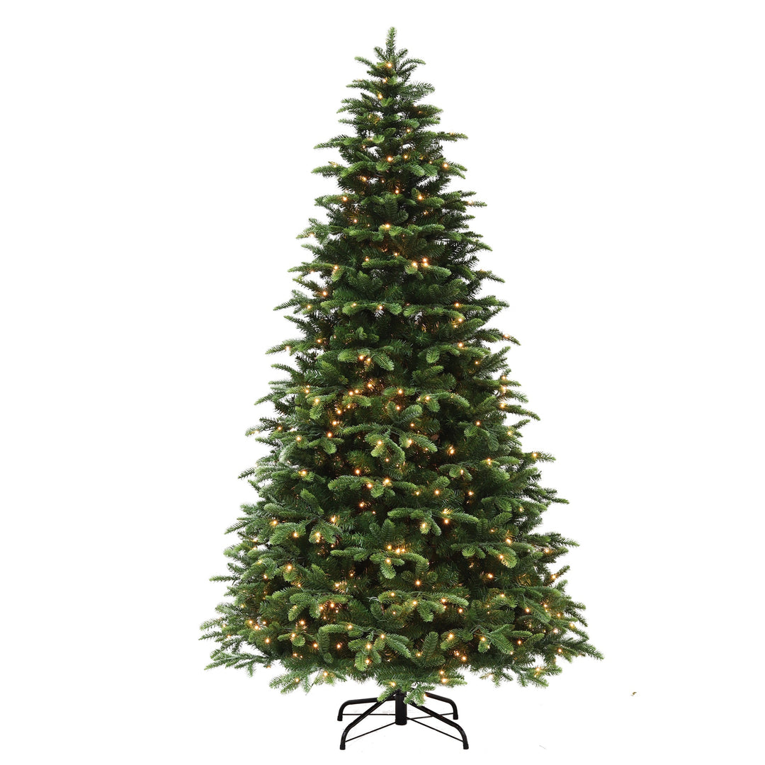 Catamount Mountain 7.5FT Christmas Tree with 650 Dual-Color 3MM LED SB Lights and Quick Pole