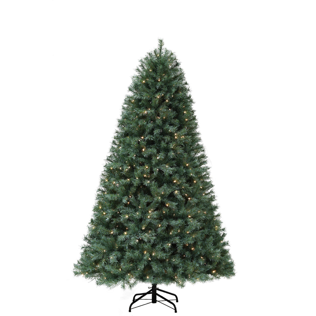 Plattekill Mountain 7.5FT Christmas Tree with Dual-Color LED Lights, M4 Cap, and Quick Pole