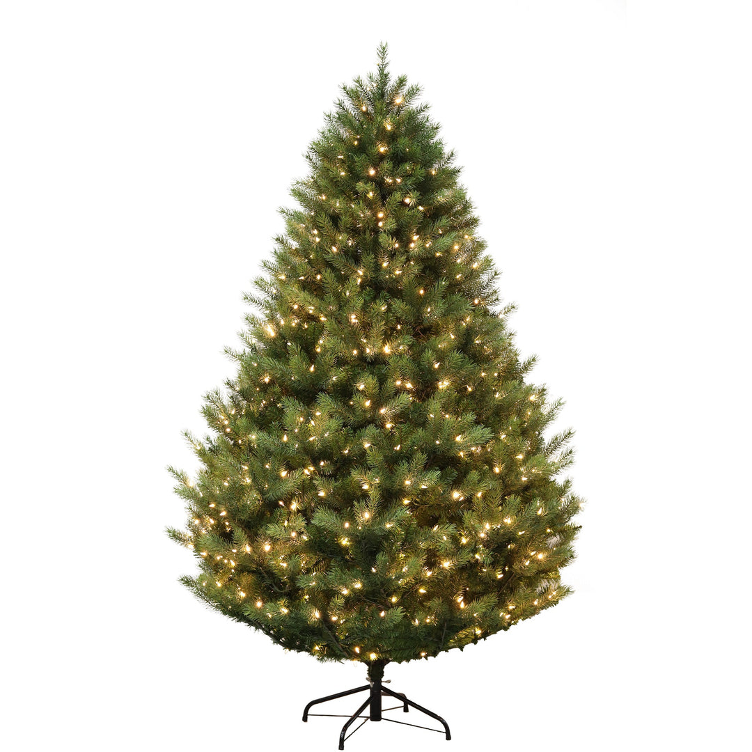 Tahoe Pine 7.5FT Christmas Tree with Dual-Color LED Lights, M4 Cap, and Quick Pole