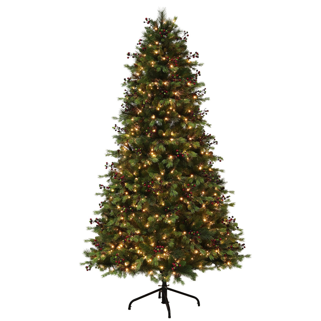 Poughkeepsie Pine 7.5FT Christmas Tree with 650 Warm White LED Lights