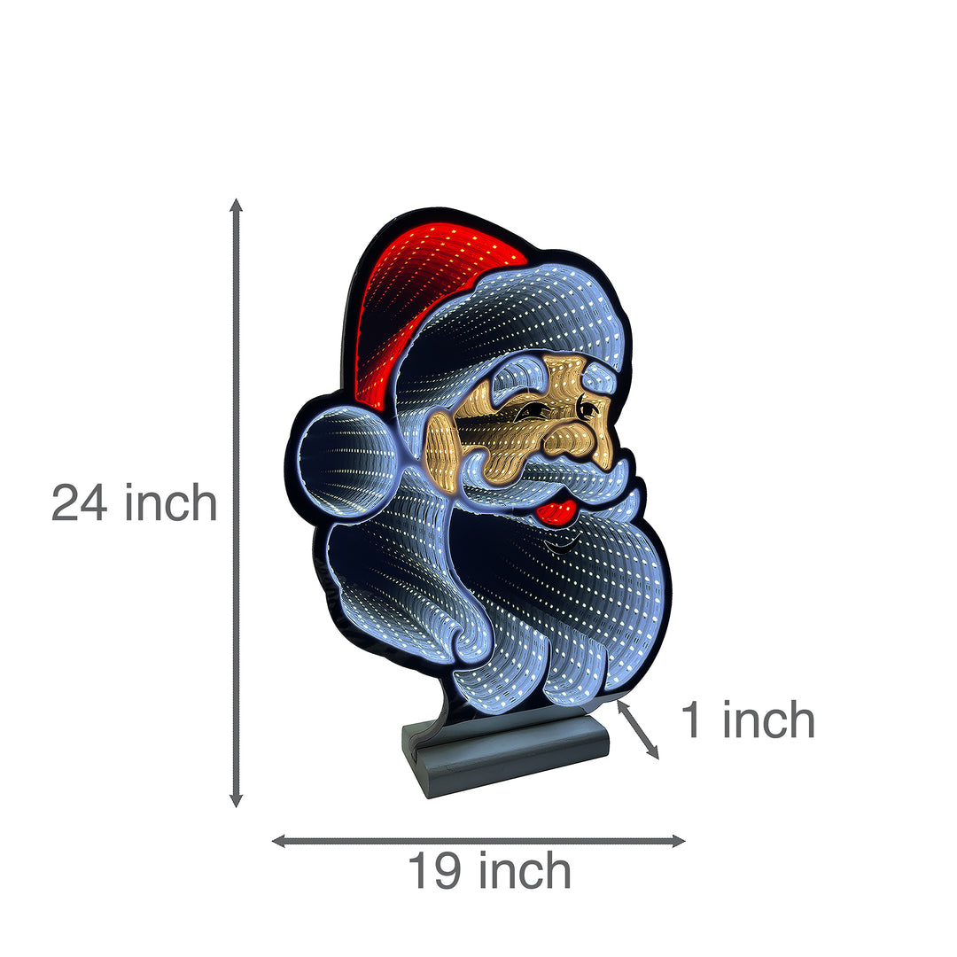 Infinity Christmas Santa Face With Wooden Base (30cm, 40cm, or 60cm)