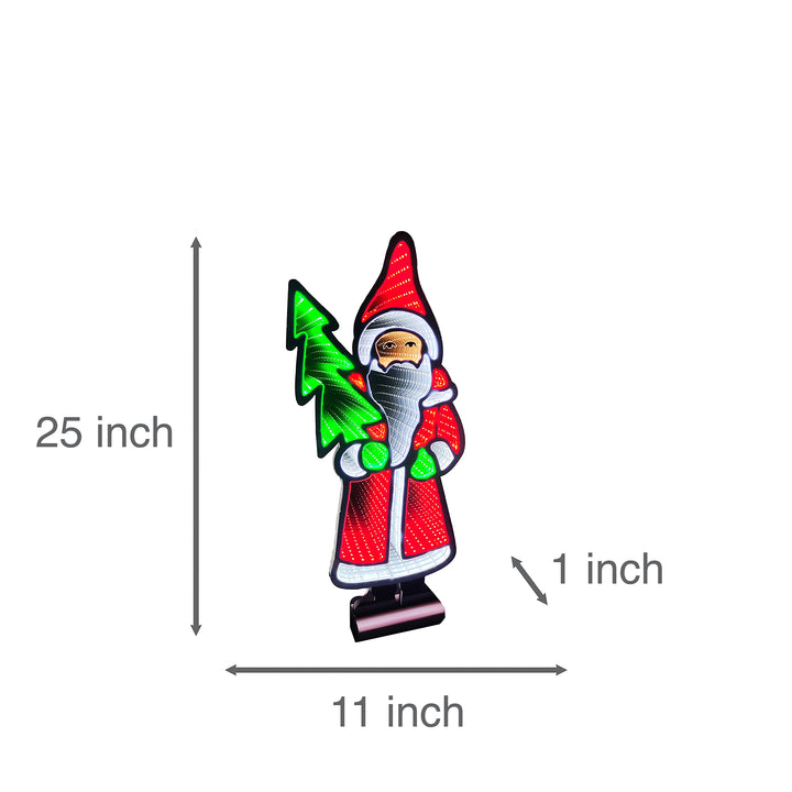 60cm Infinity Standing Santa With Wooden Base