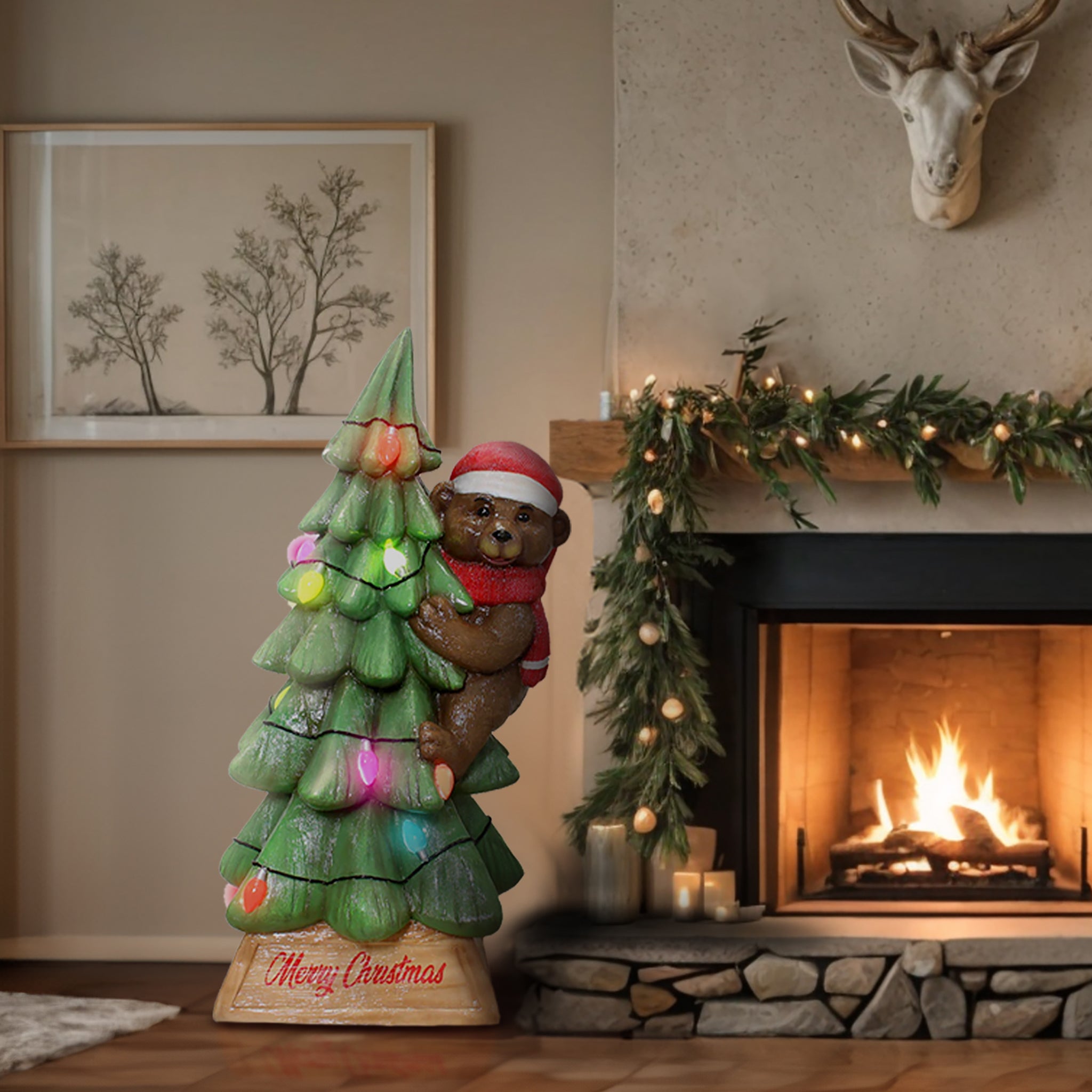 Bear On A Christmas Tree – Universal Statues LLC
