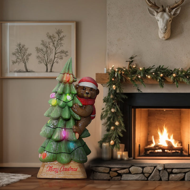 Bear On A Christmas Tree