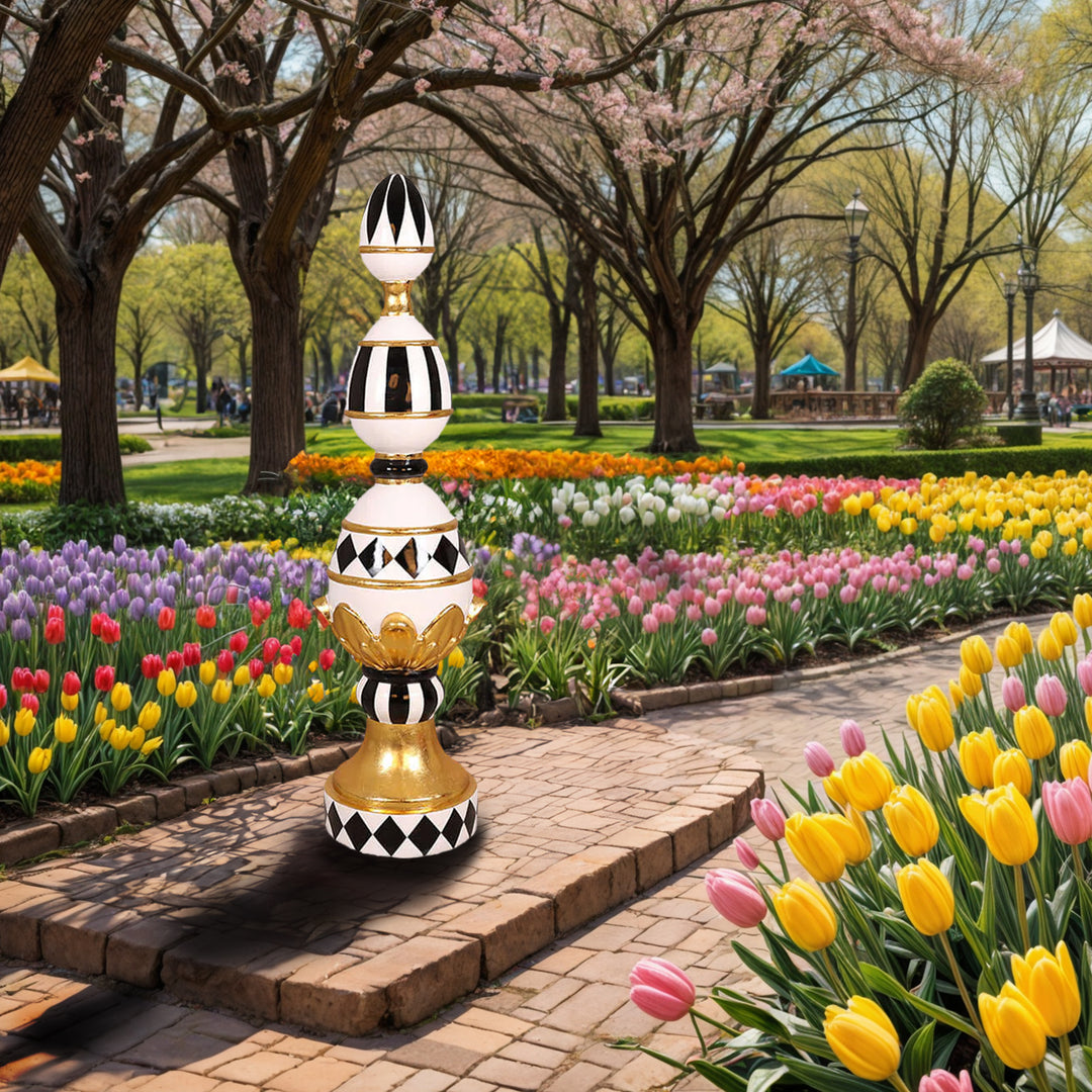 Black & White or Festive-Colored Easter Finial - 5ft Tall