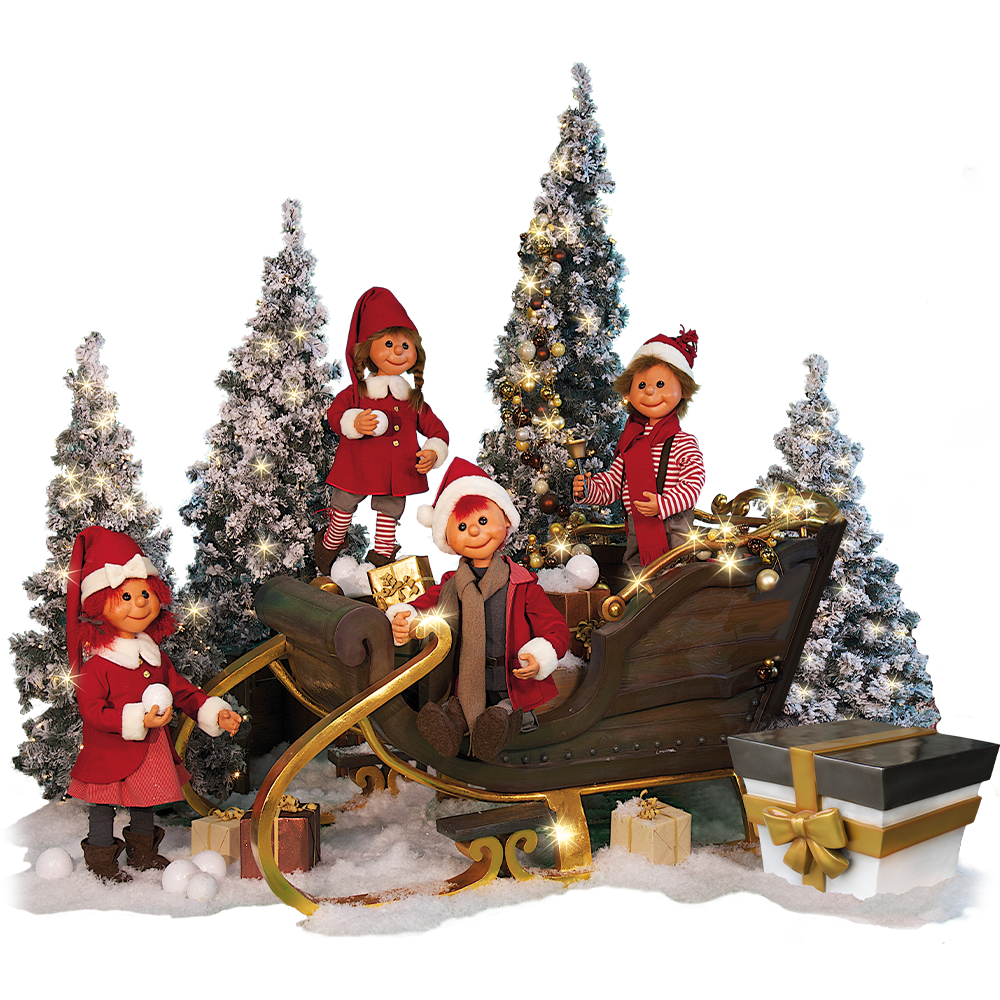 Puppet Santas with Sleigh