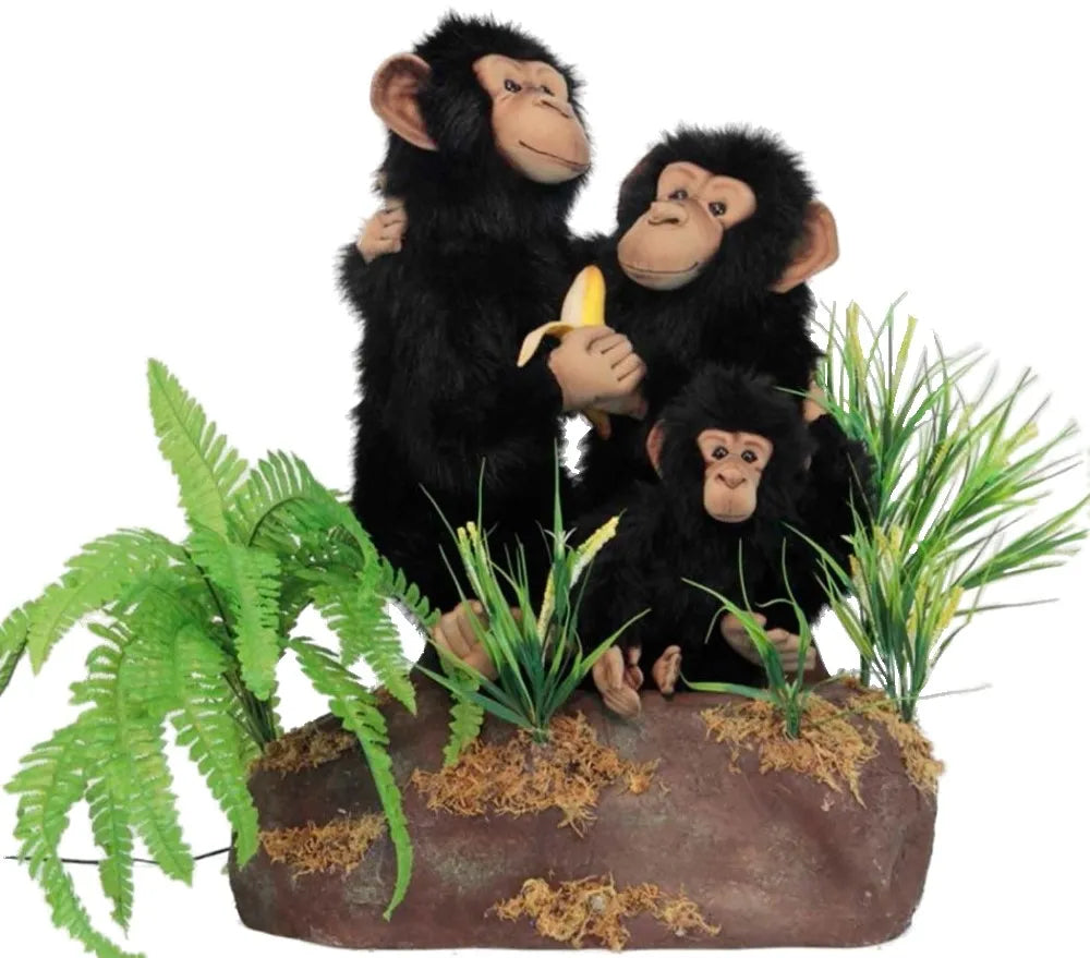 (A) Chimps On Rock 28in H