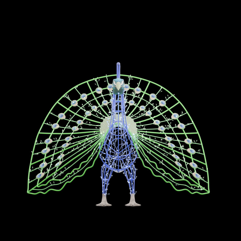 Illuminated Peacock (Dancing) Statue