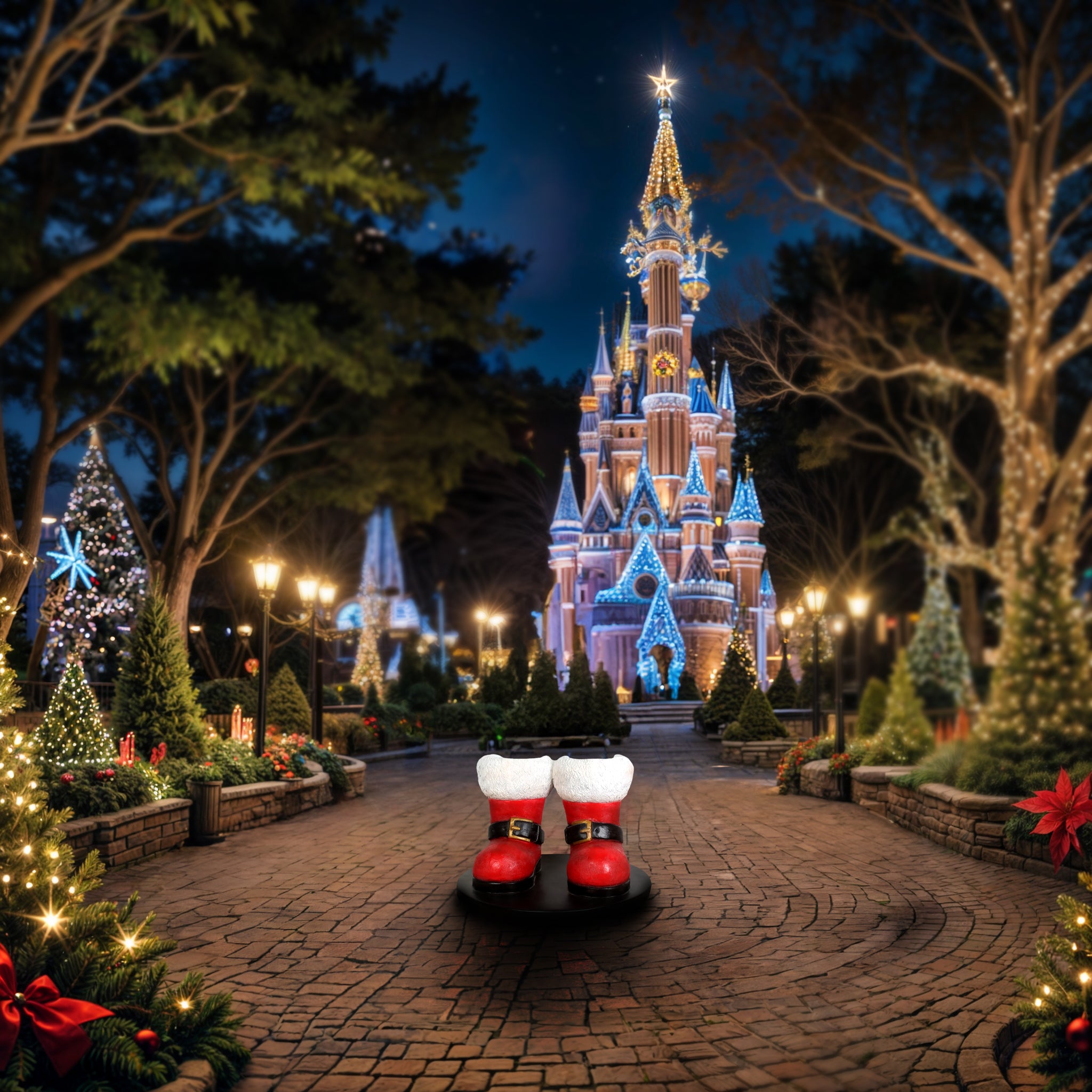 Christmas Santa Boot Decoration Photo Op | Universal Statues LLC