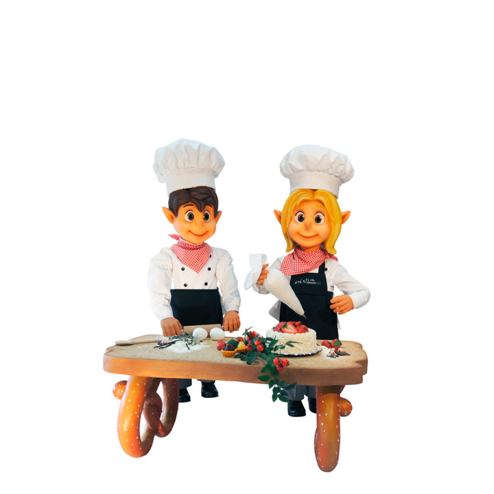 Confectioner Children with Pretzel Table