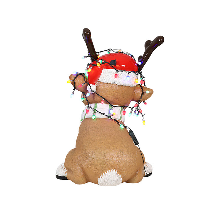 Baby Deer Christmas Statue with String Lights