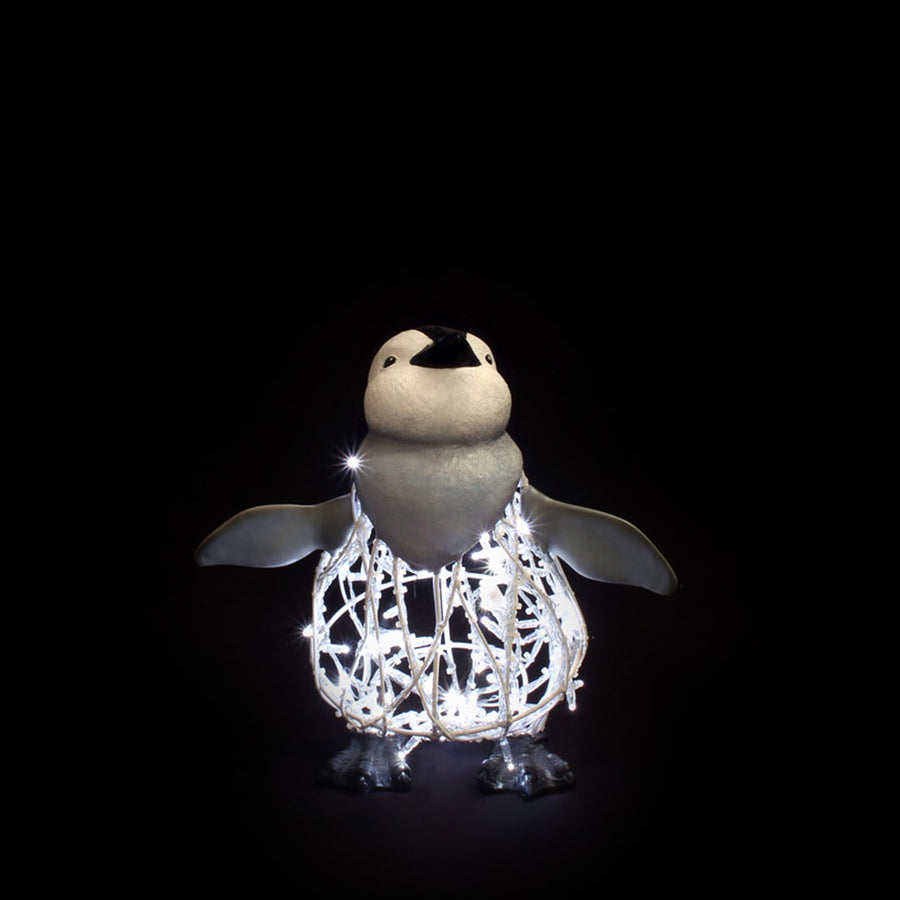 illuminated chilly willy statue front