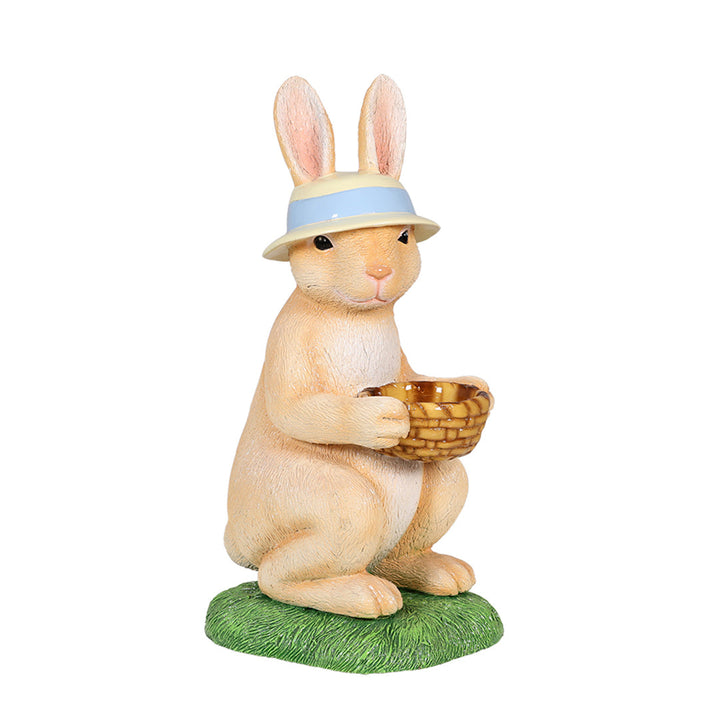 easter bunny holding basket full view
