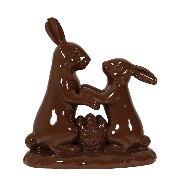 bunny couple chocolate sideview for easter decor ideas