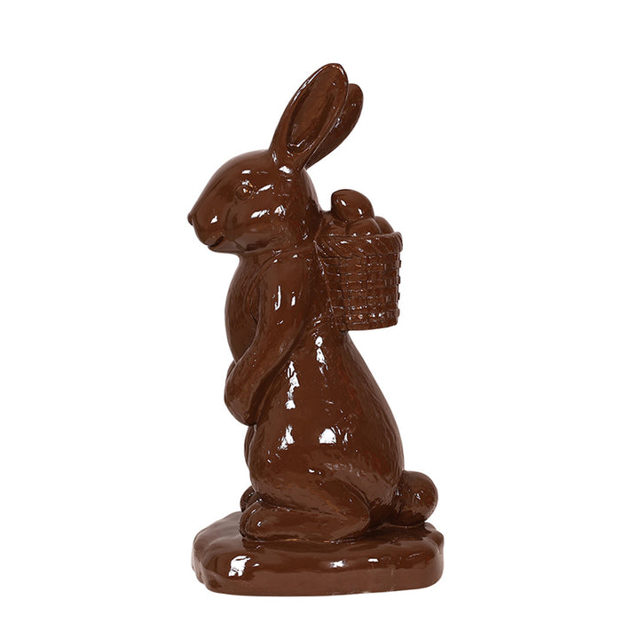 chocolate-colored bunny with easter basket