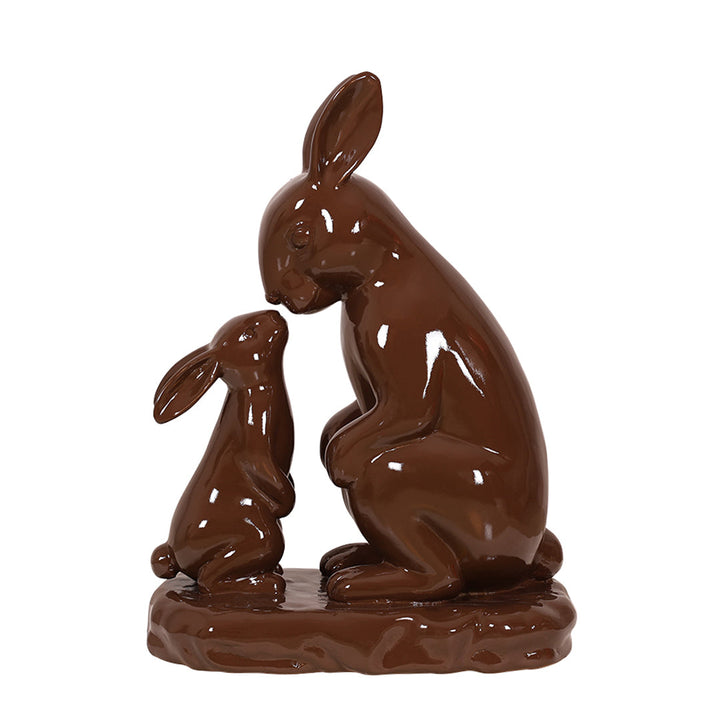 Adorable Mom and Baby bunny duo, perfect for Easter decorations.
