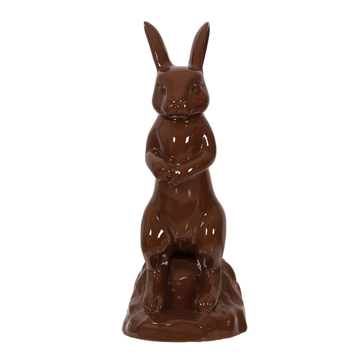 chocolate inspired standing bunny for easter decorations front view