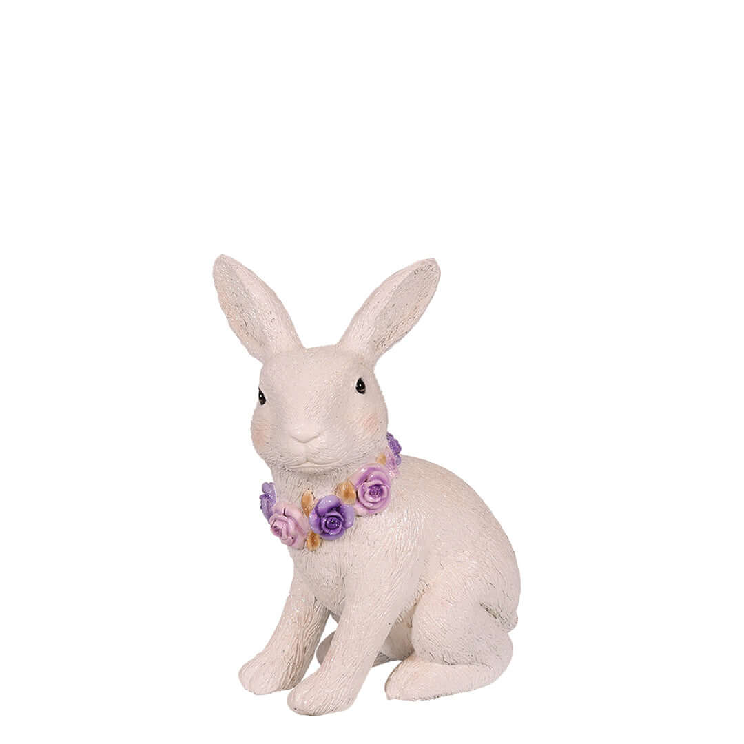 bunny statue with necklace for easter decoration