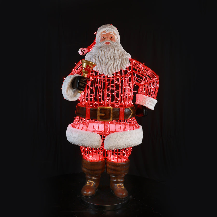 A glowing Santa Claus Statue