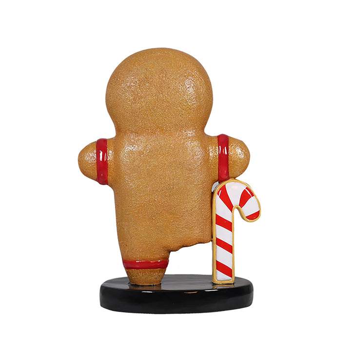 One-Legged Gingerbread Christmas Decor with Candy Cane