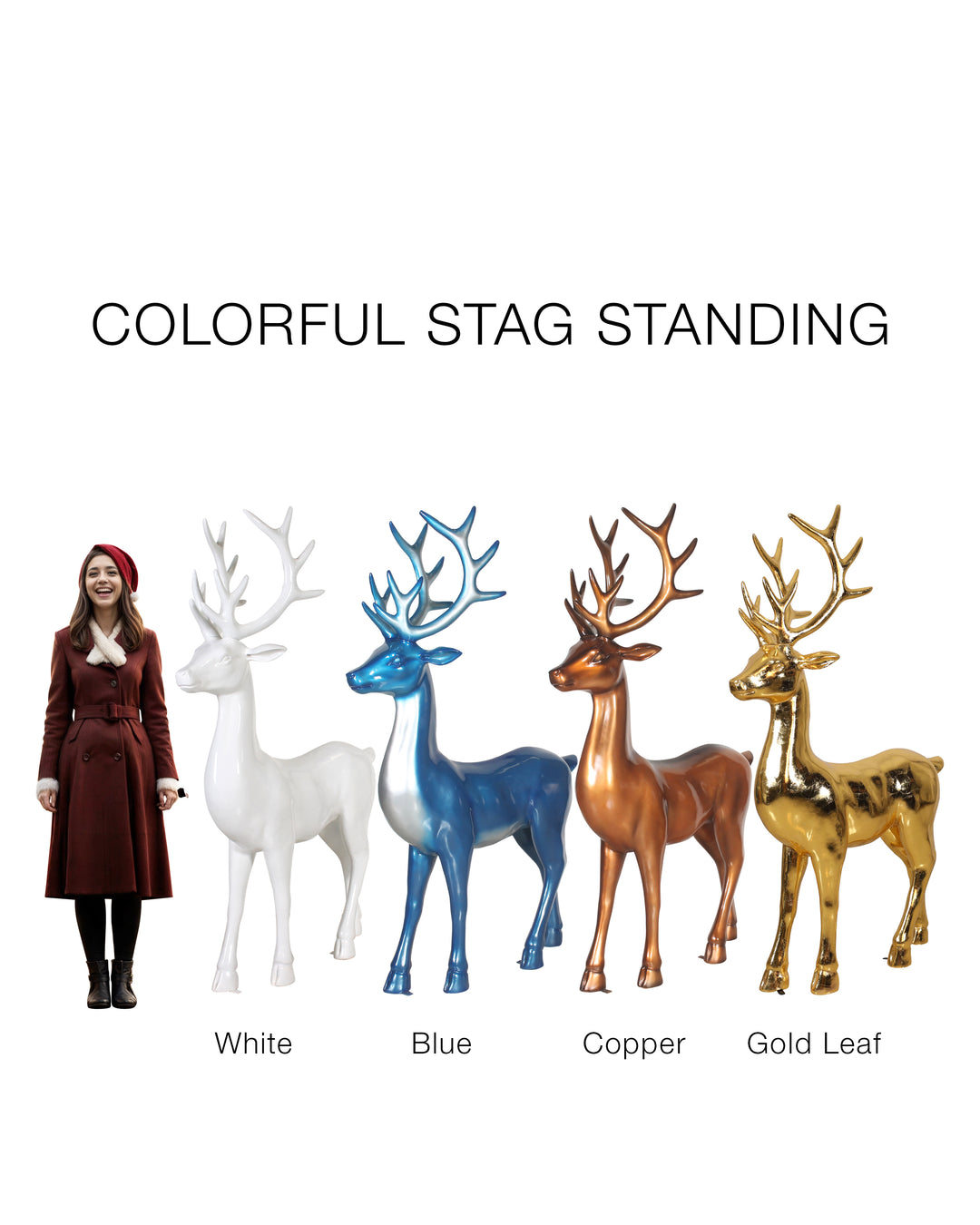 Deer Standing Statues (Stags)