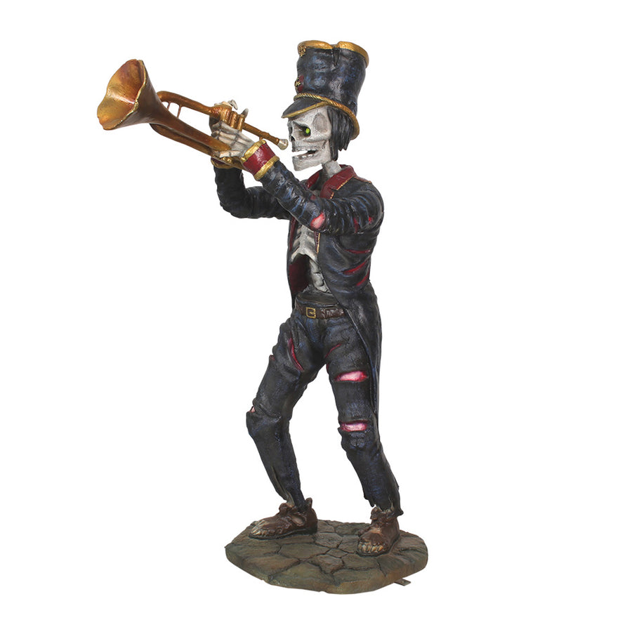 an undead playing the trumpet side view