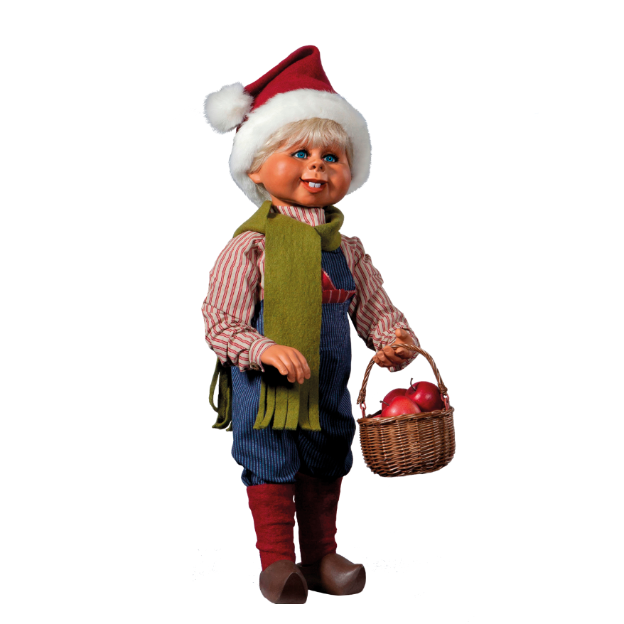 Boy Santa with Apple Basket