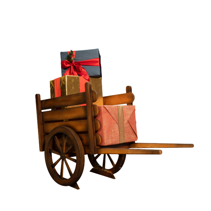 Wooden Cart with Presents