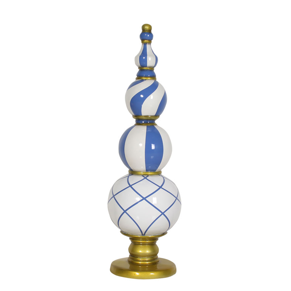 Finial Ornament - Blue&White