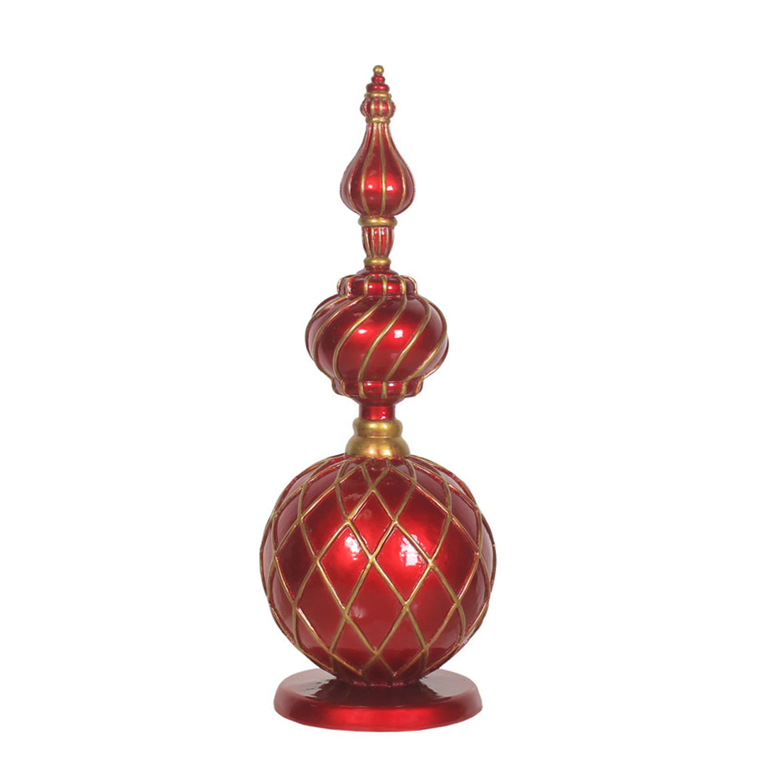 Finial Ornament - Red&Gold