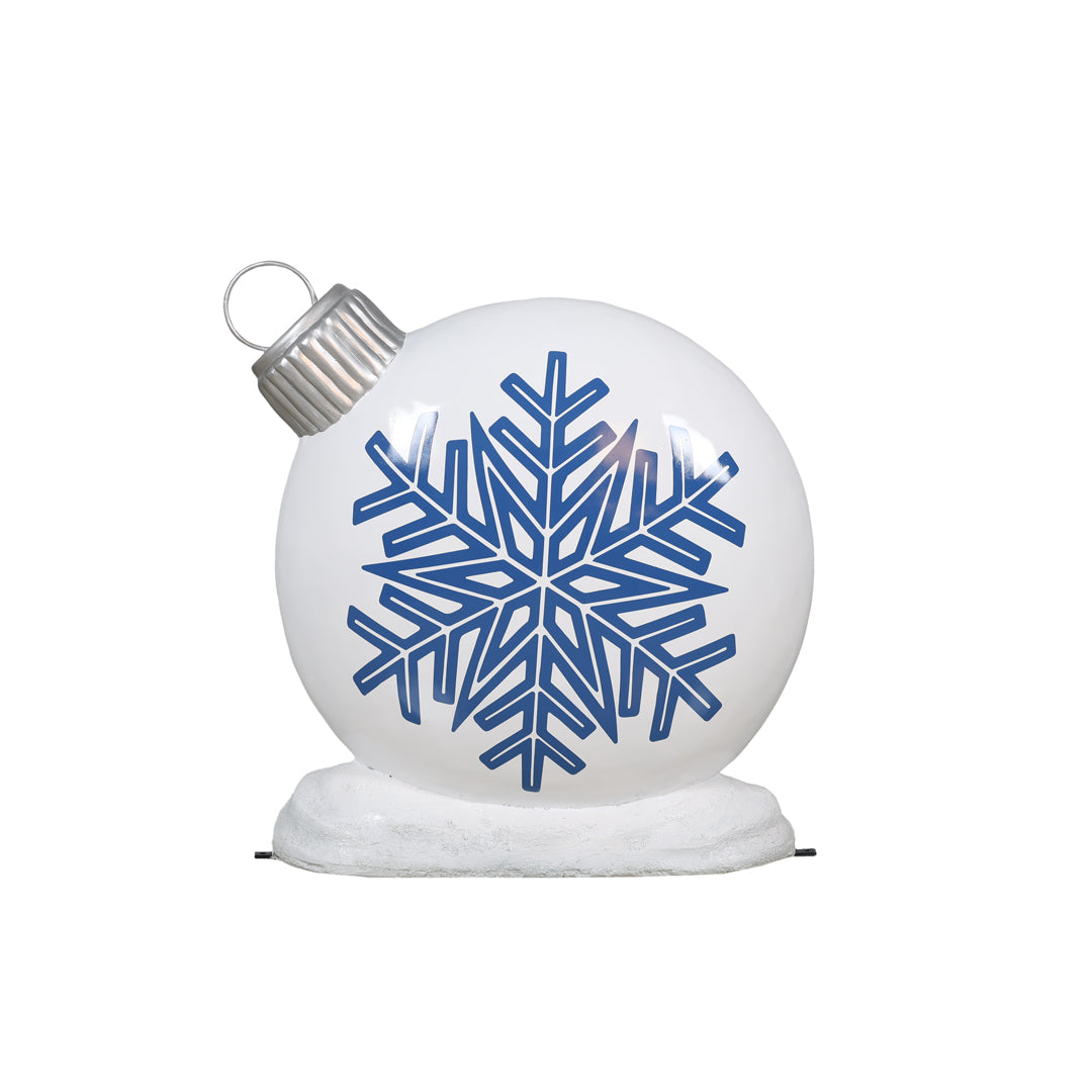 Snowflakes Flat Ornament - (White and Blue)
